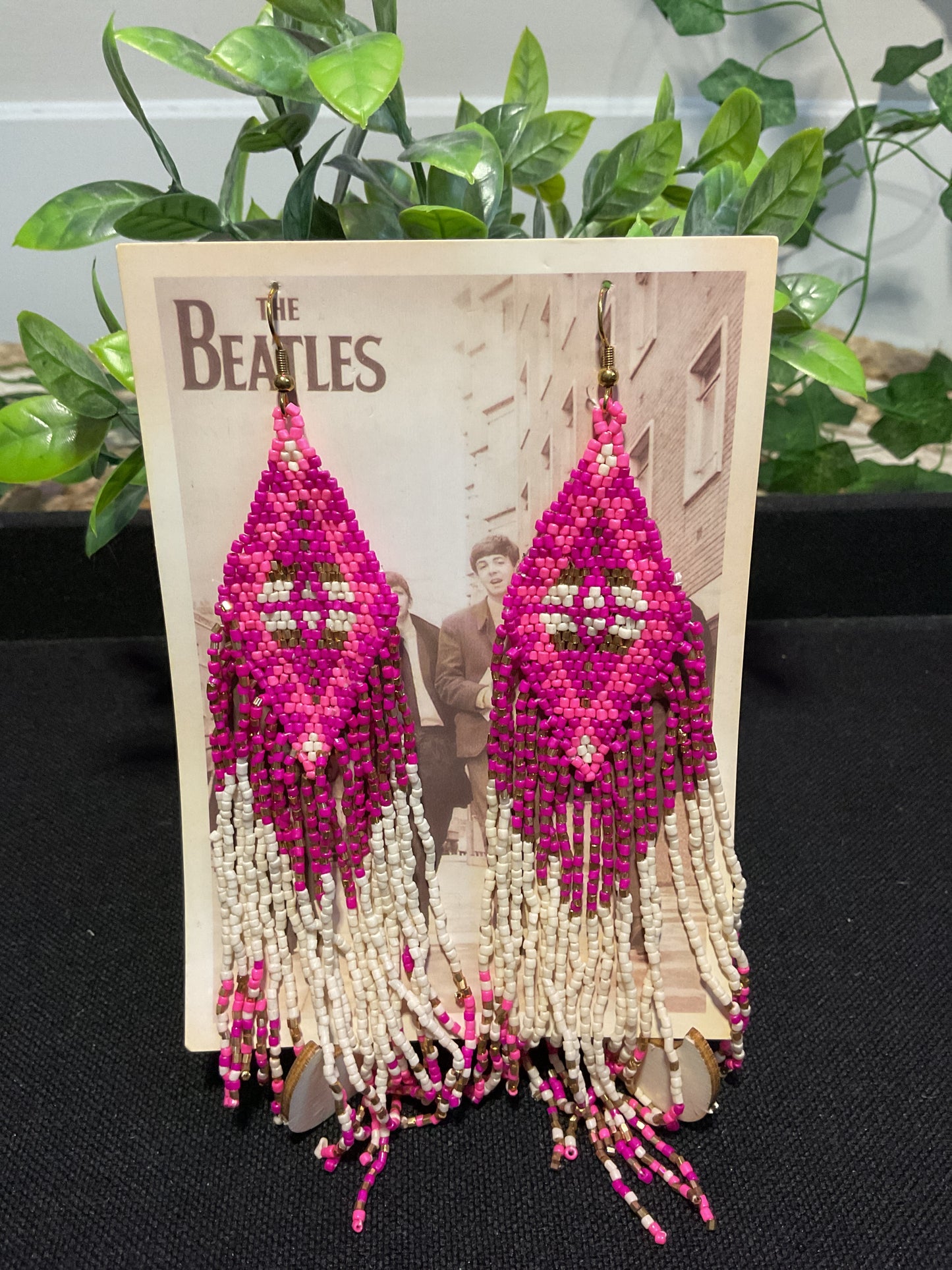 Aztec Seed Bead Fringe Earrings