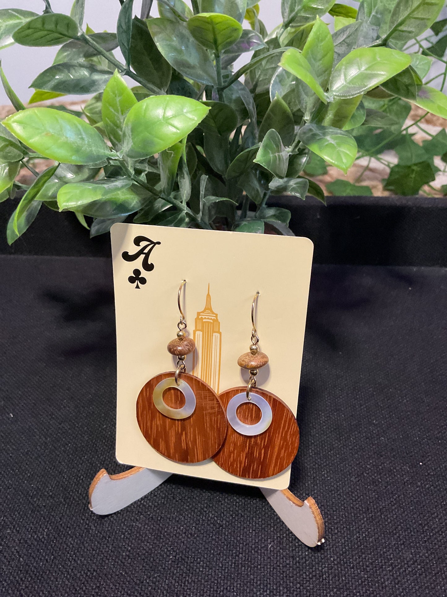 Wood Disc Earrings