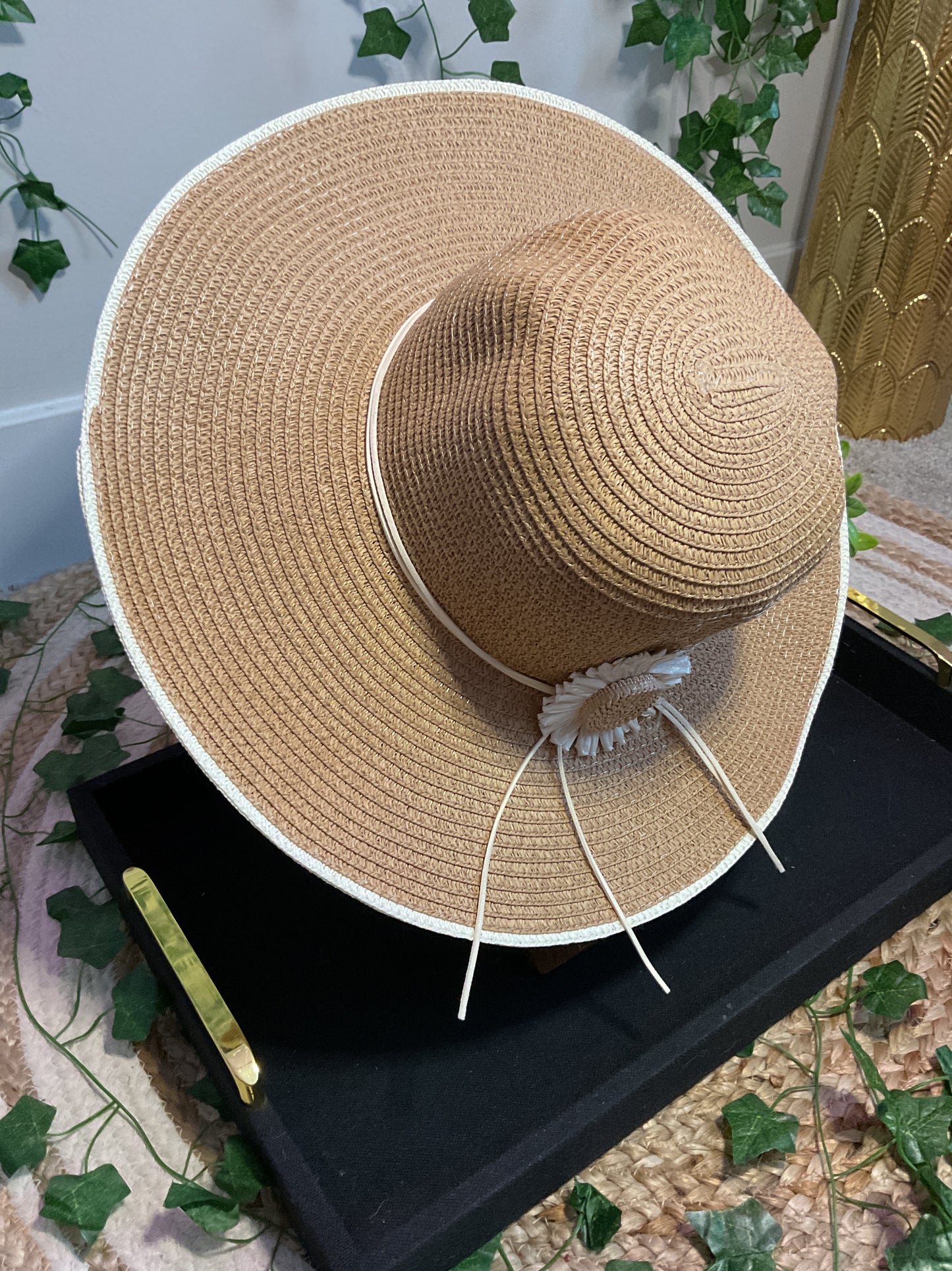 Big Sunflower Trim Floppy Hat