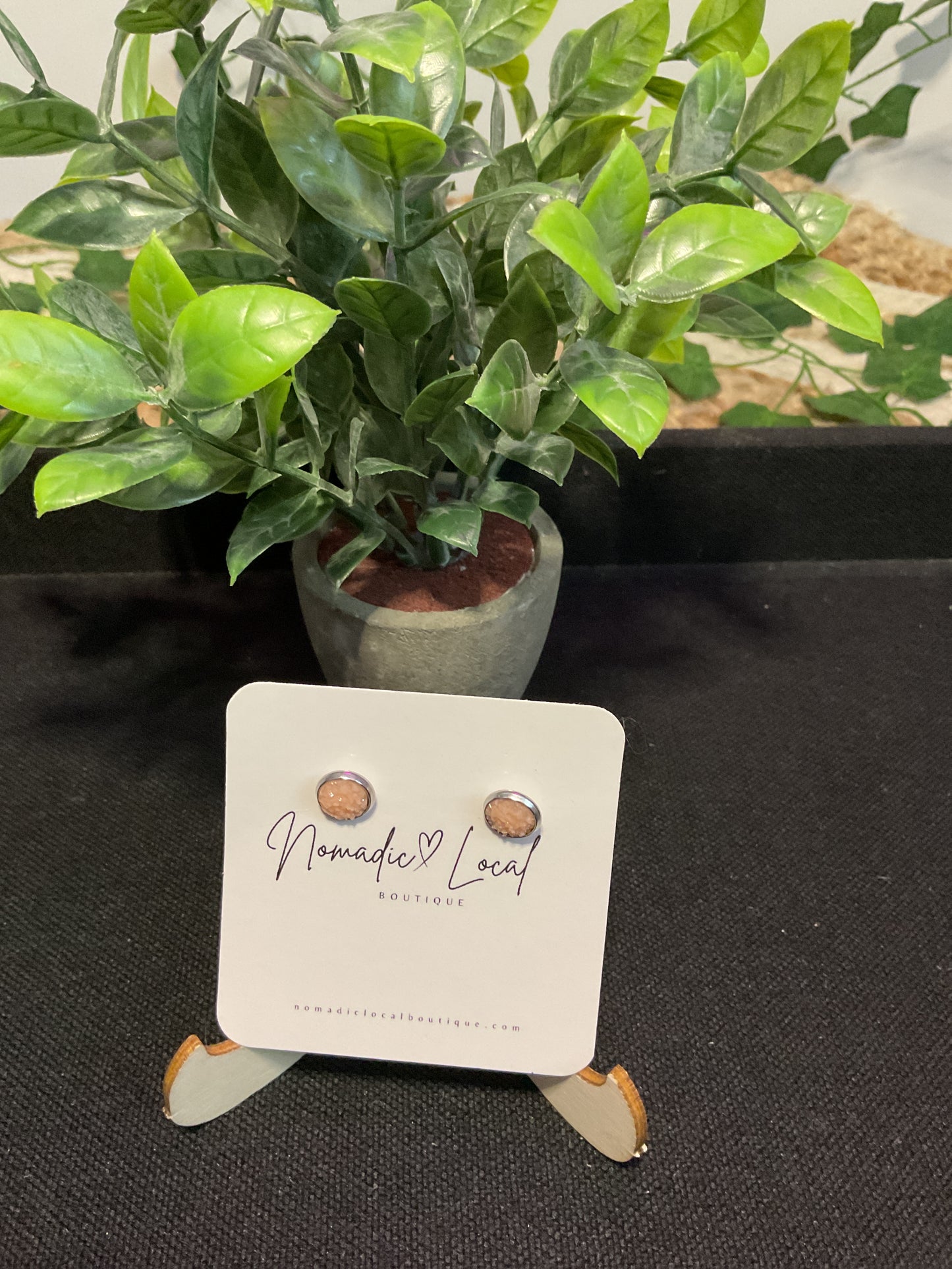 Druzy Stone Stud Earrings