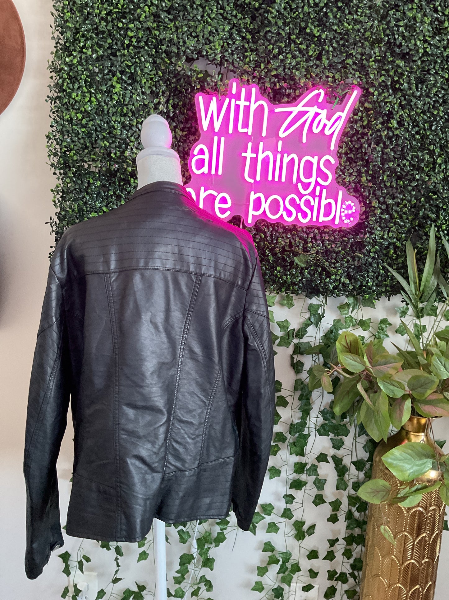 Roxy Faux Leather Jacket XL GW