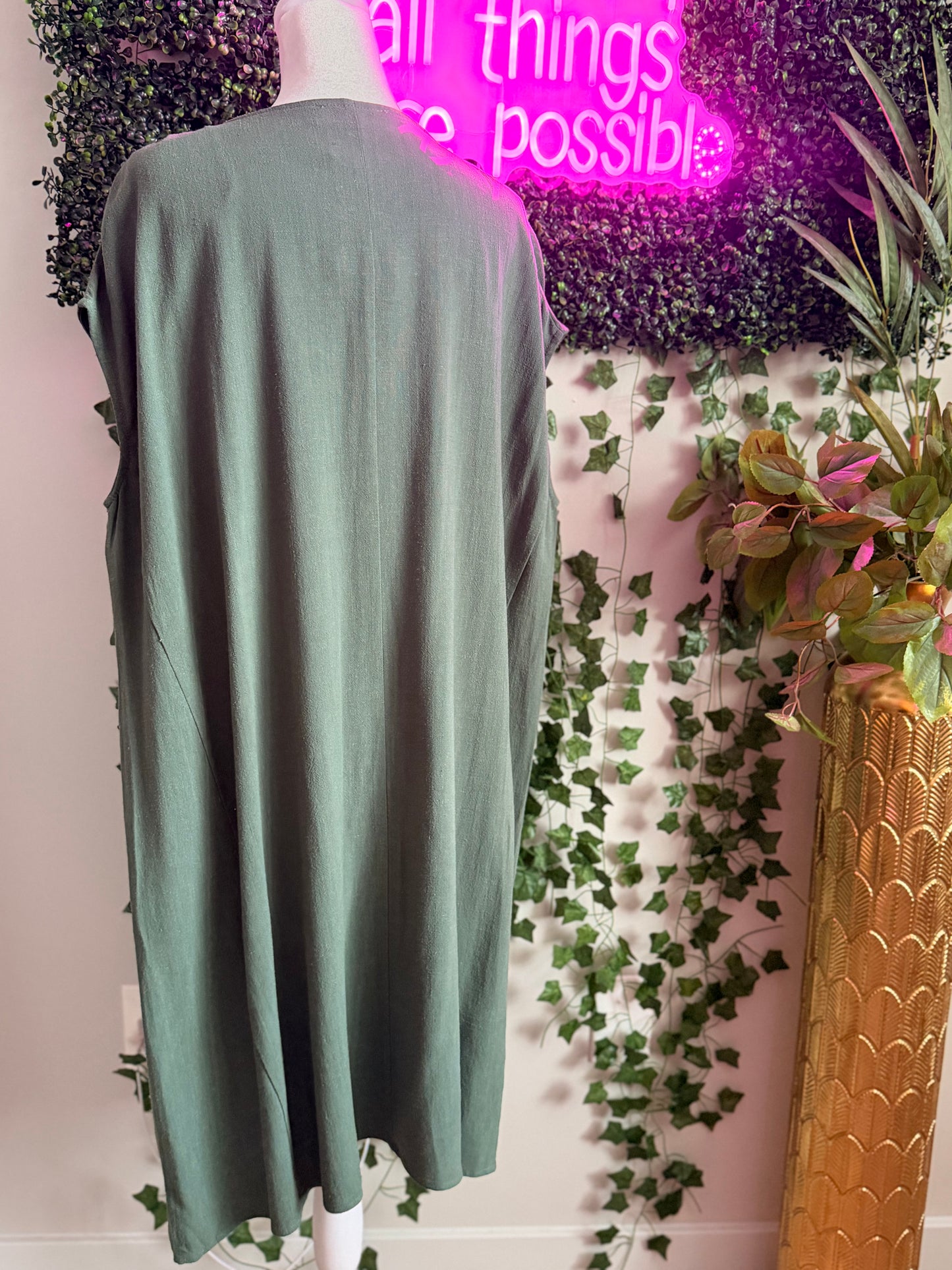 Skipping Out In Green Dress