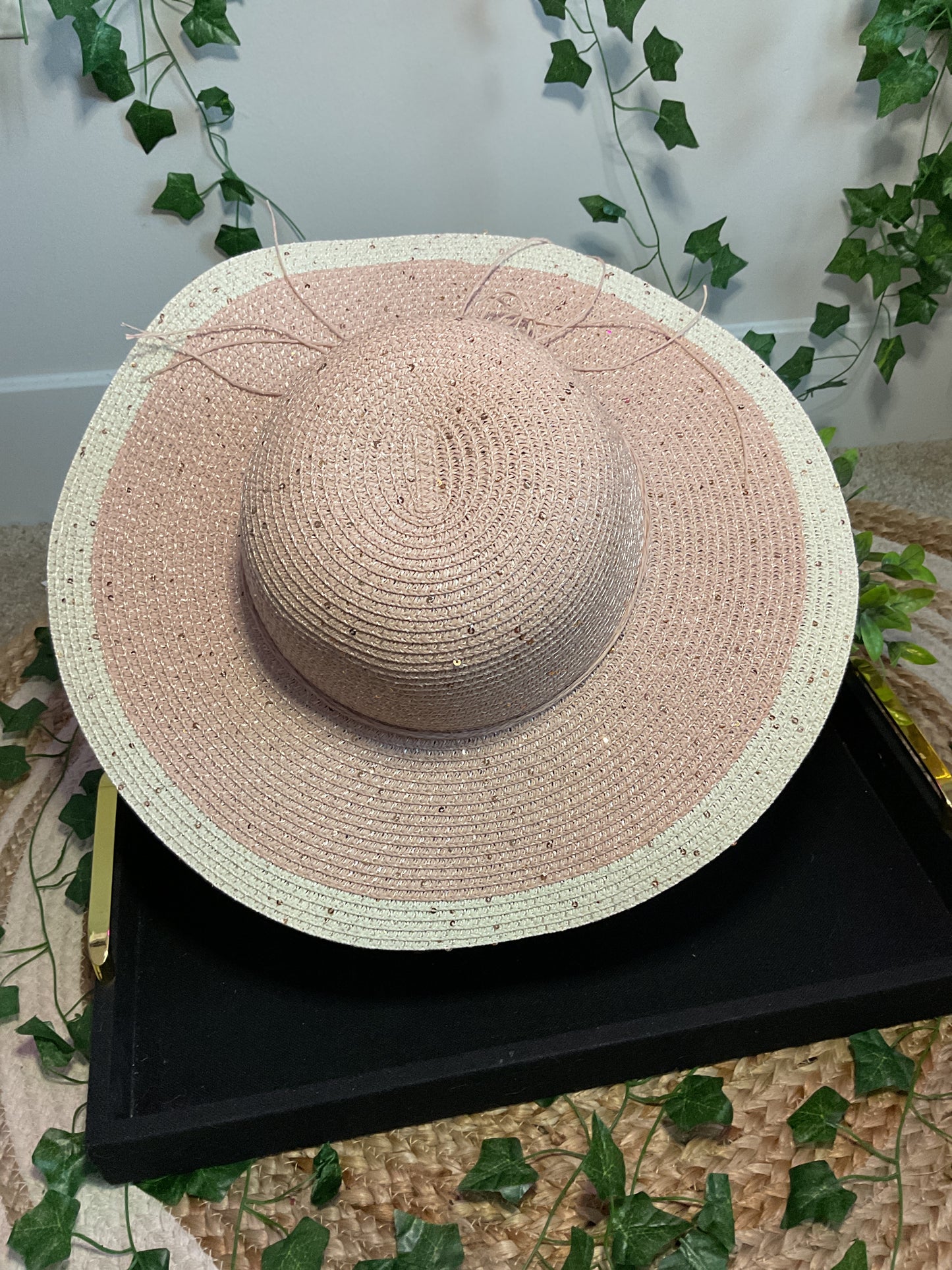 Two-Tone Floppy Straw Hat