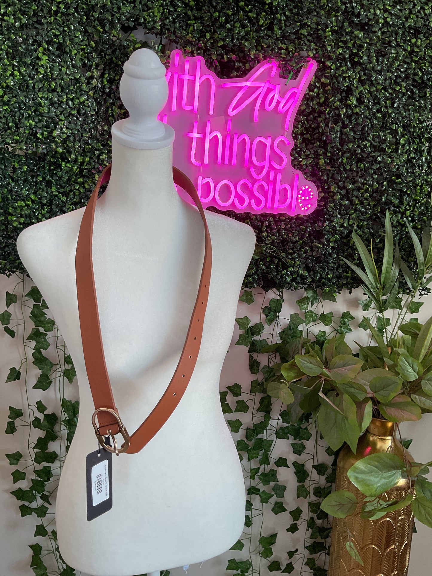 Brown with Gold Oval Belt GW