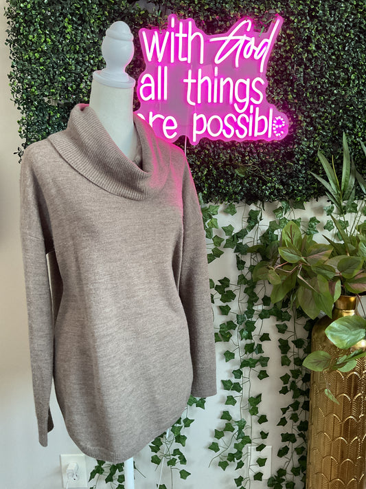 Tahari Scoop Sweater Brown GW