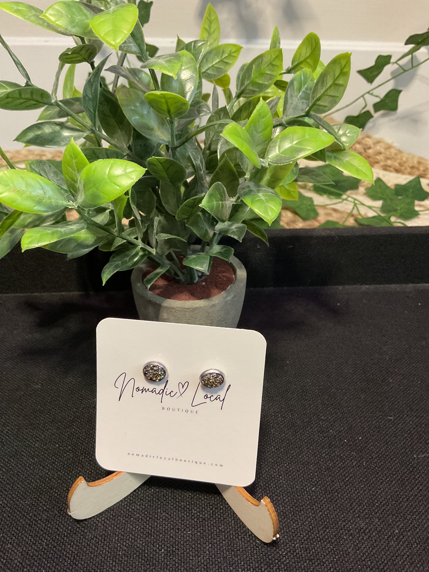 Druzy Stone Stud Earrings