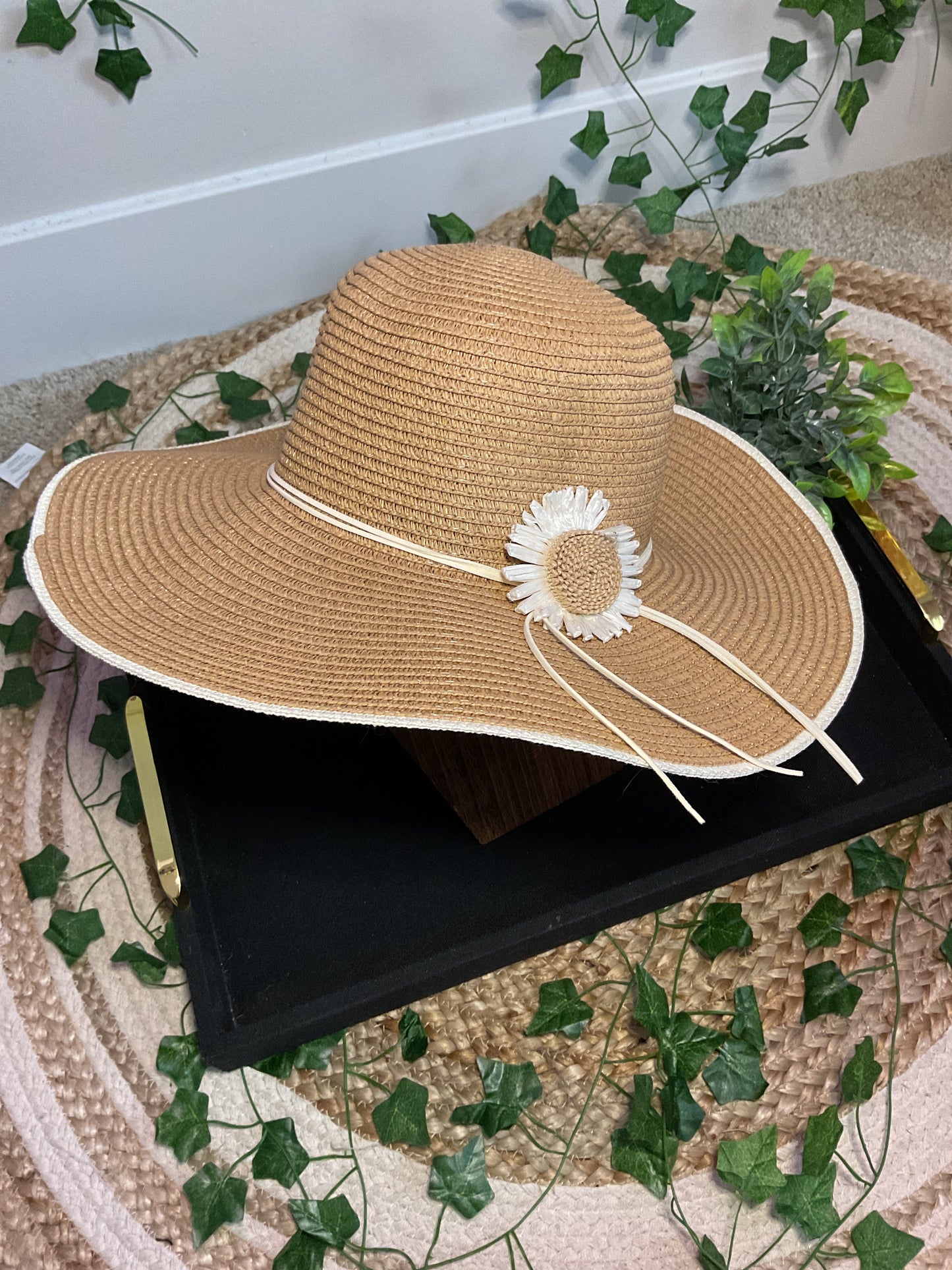 Big Sunflower Trim Floppy Hat