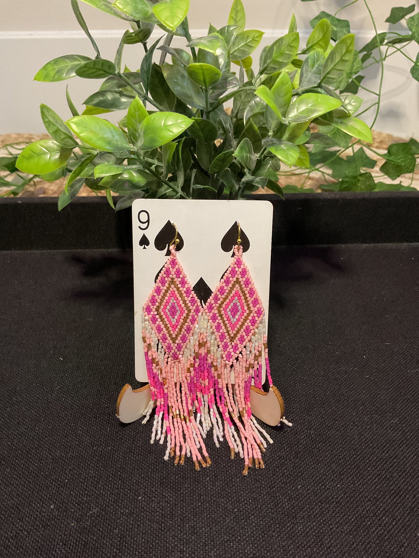 Aztec Seed Bead Fringe Earrings