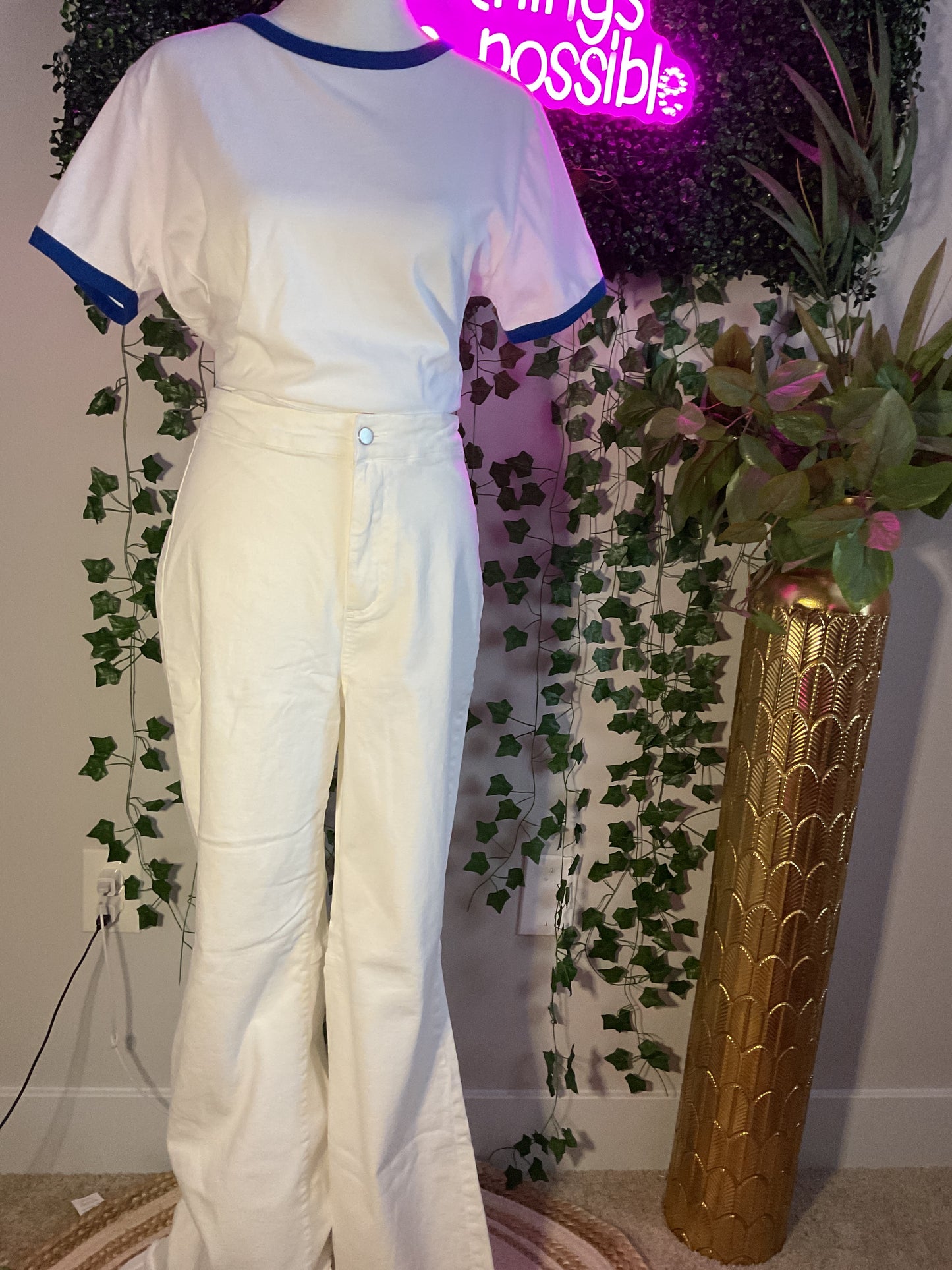 Catching Feelings White Pants