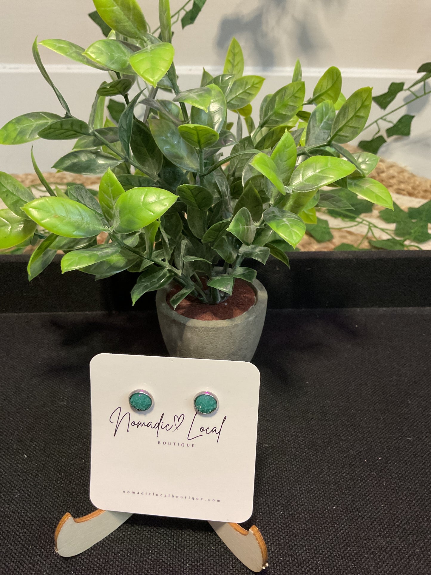 Druzy Stone Stud Earrings