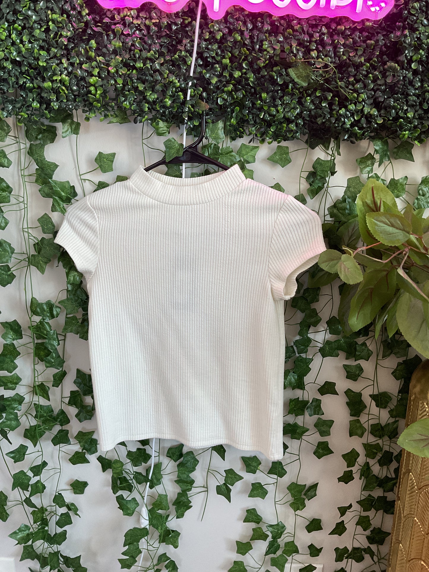 Creme Ribbed Crop Top GW